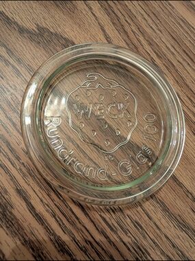 Weck Glass Jar Lid With Strawberry Rundrand 100